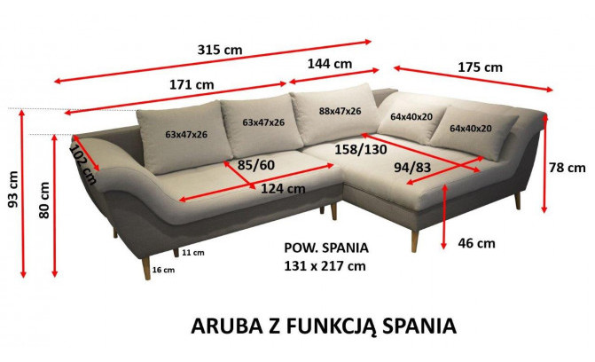 Stūra dīvāns ARUBA